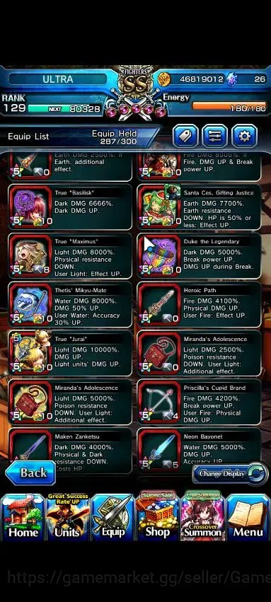 Grand Summoners Accounts Global|Rank 129|26 Ascend+12 TW|[Roy,S Miyu,Emiya, image 12