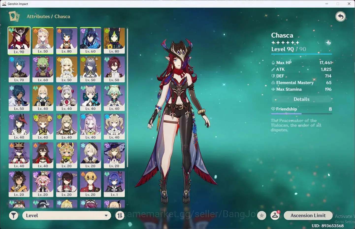 Genshin Impact Accounts Asia | AR 51|3 Limit|Chasca C1,Nicole,Lauma+2 Char image 2