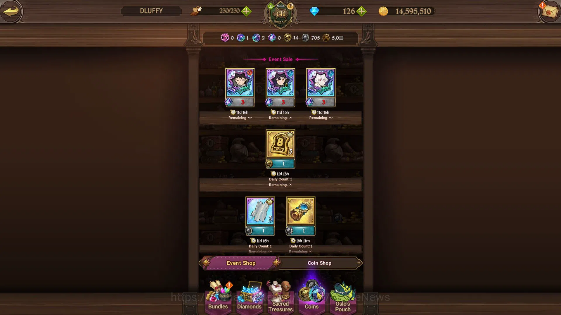The Seven Deadly Sins: Grand Cross Accounts Whale Asia|9M CC|EndGame|11 LR+11 UR+Many Collab|Queen Diane 6/6,Princess 15