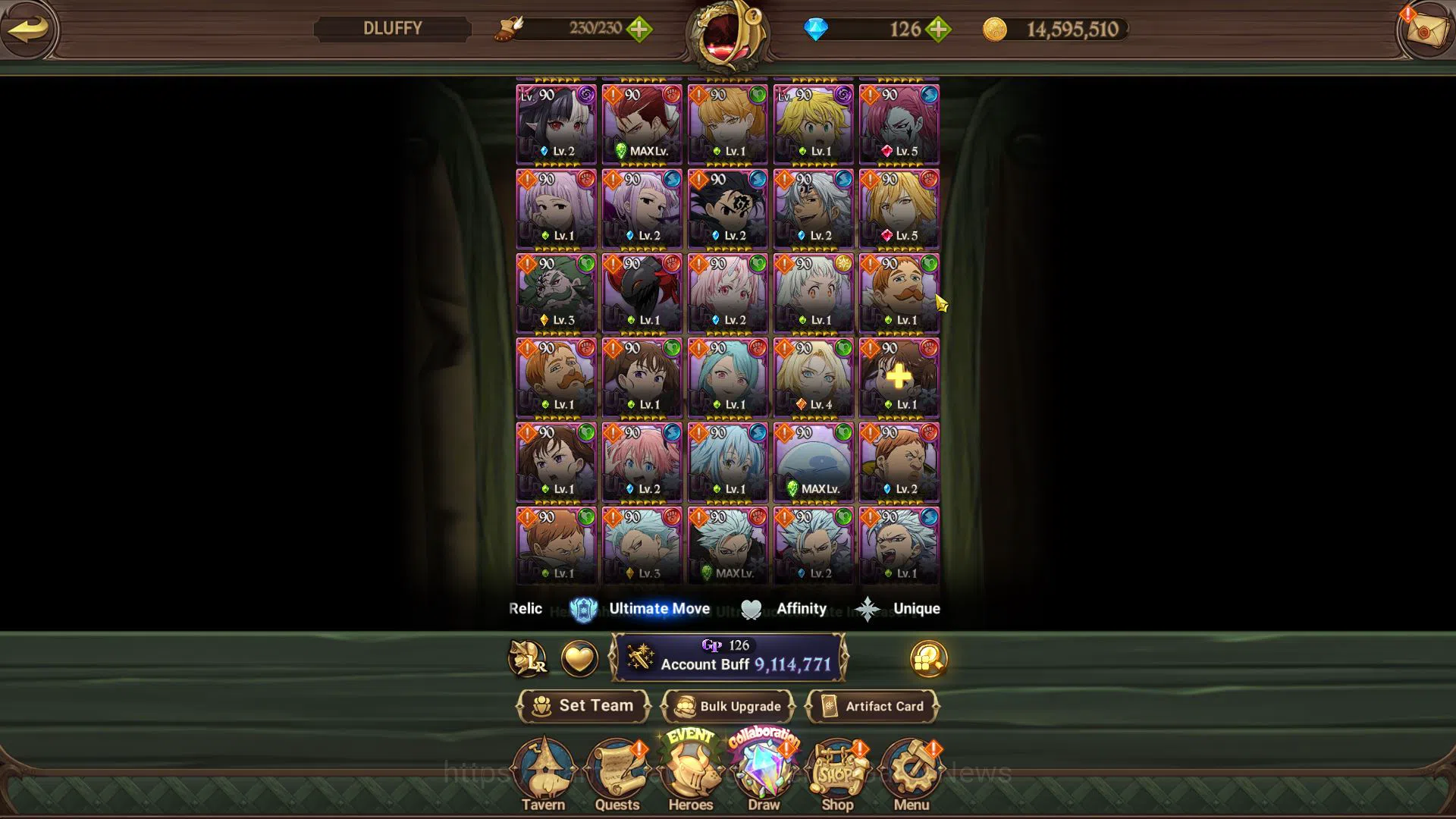 The Seven Deadly Sins: Grand Cross Accounts Whale Asia|9M CC|EndGame|11 LR+11 UR+Many Collab|Queen Diane 6/6,Princess 8