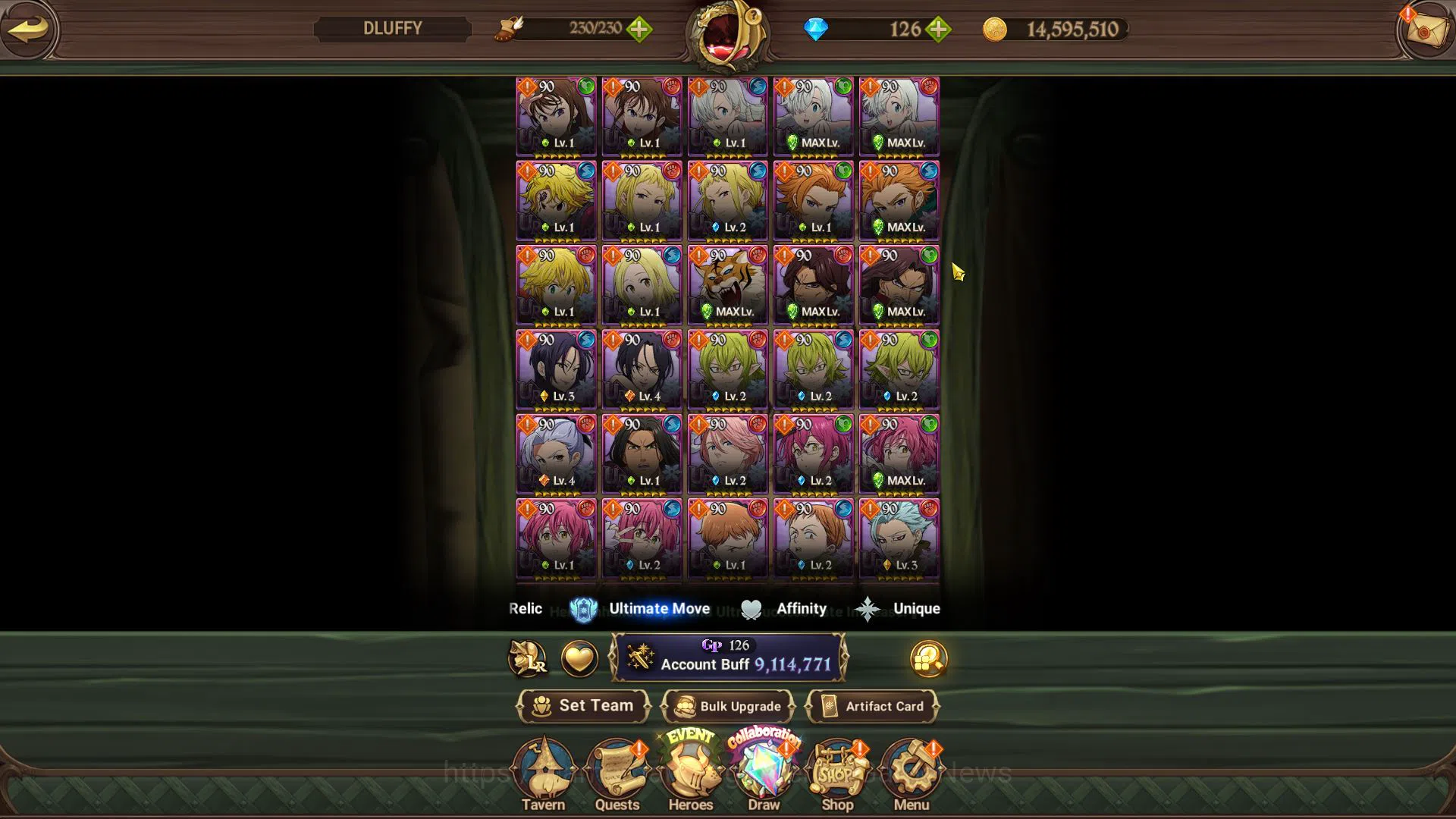 The Seven Deadly Sins: Grand Cross Accounts Whale Asia|9M CC|EndGame|11 LR+11 UR+Many Collab|Queen Diane 6/6,Princess 9