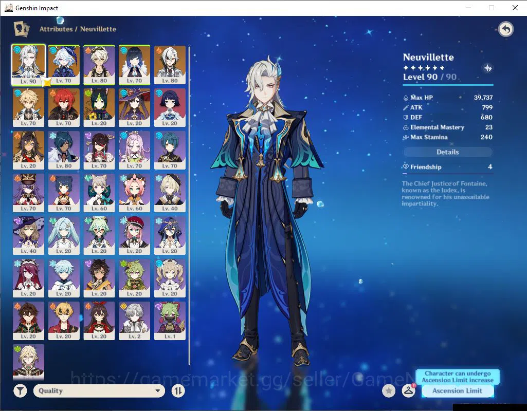 Genshin Impact Accounts Asia|AR 52 |4 Limited+3(*5WEP)|Neuvillate,Furina,Y image 3