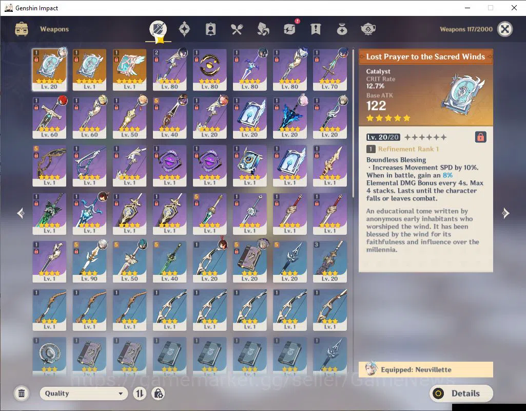 Genshin Impact Accounts Asia|AR 52 |4 Limited+3(*5WEP)|Neuvillate,Furina,Y image 4