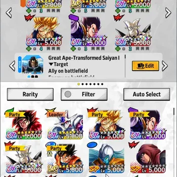 Dragon Ball Legends Accounts High-End Android |Lv.154|117M Total Power|316 CC|1 LR|5 UL|LR Goku|UL FF Cooler,SS4 Goku,SS