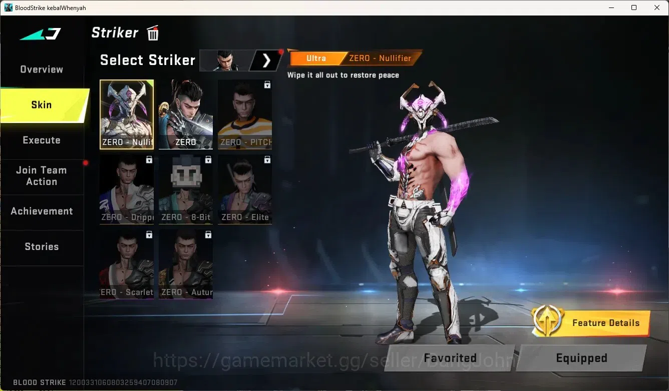 Blood Strike Accounts Others ASIA | Ultra Striker Zero - Nullifier|2 Legendary Gun|1 Name-Changing Card|Check SS BS1971B 5