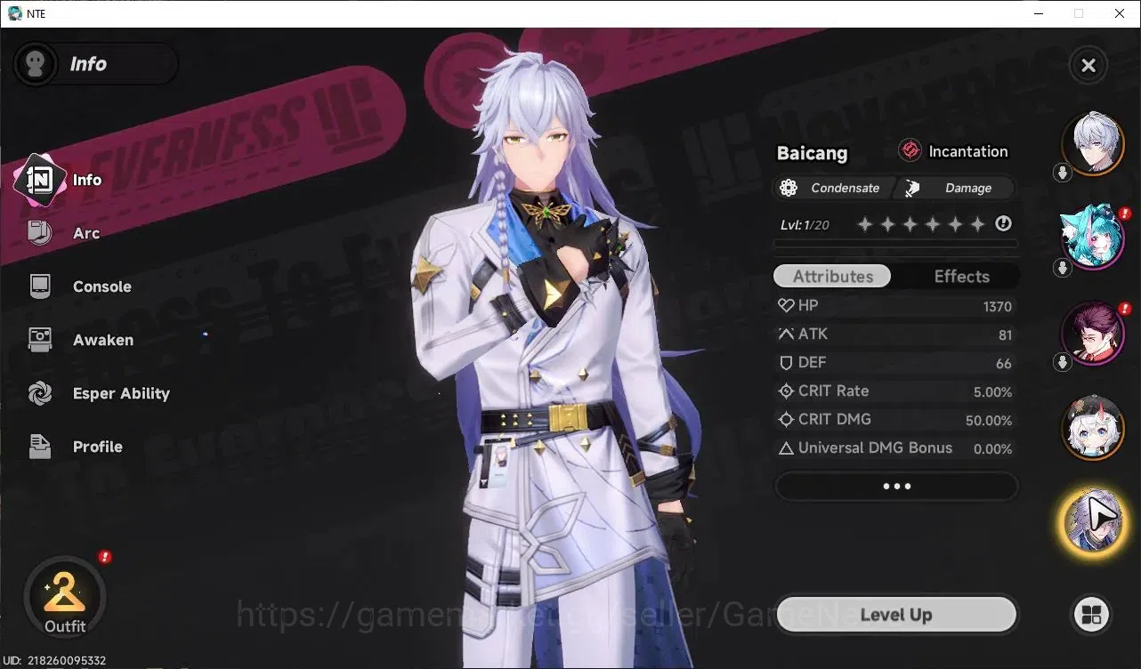 Neverness to Everness Accounts Global EU |HL 3| 3 SSR Jiuyuan, Baicang, Sakiri |6 image 3
