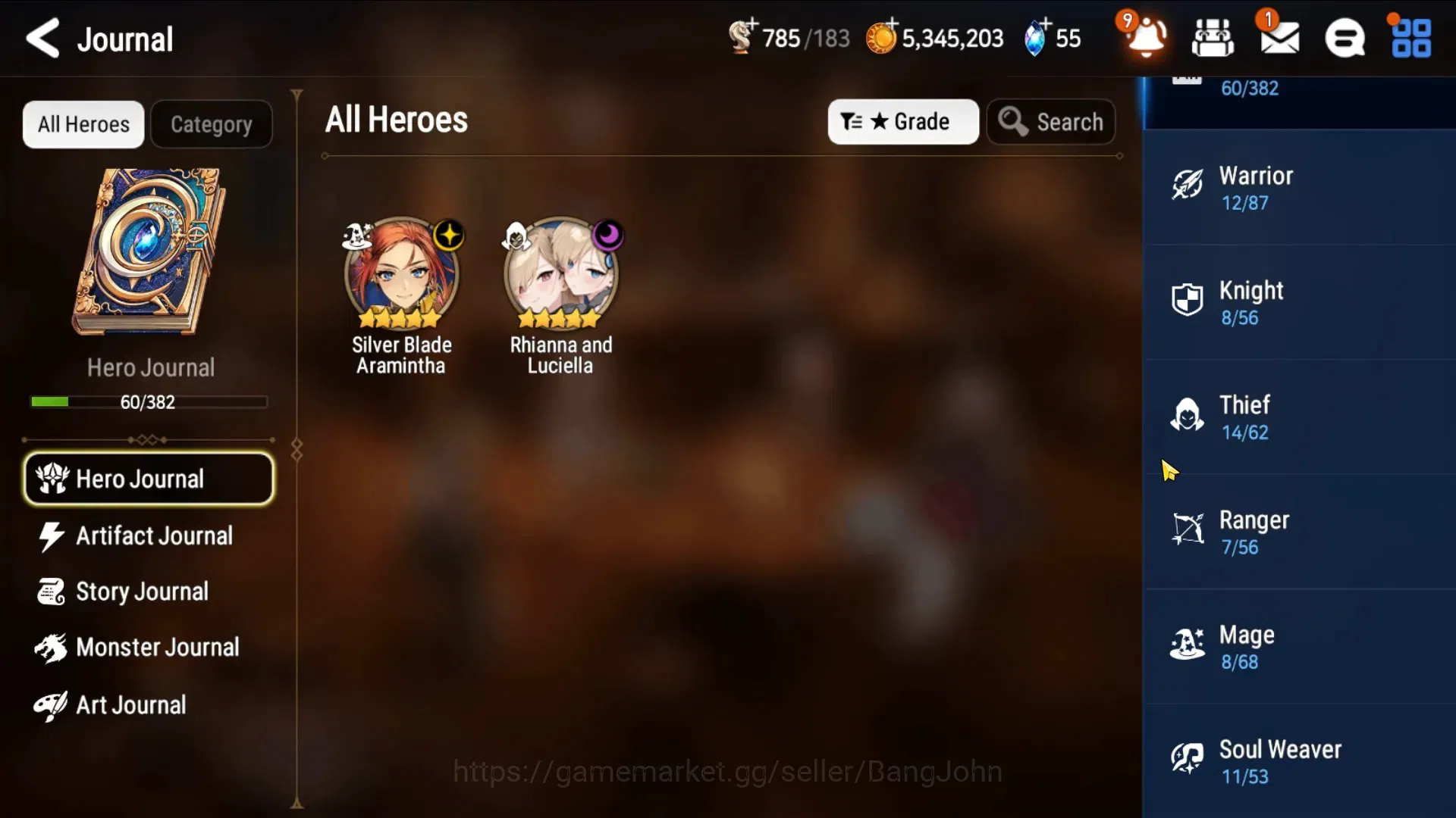 Epic Seven Accounts Starter Global | Starter|2 ML(S.B. Aramintha, Rhianna & Luciella)|PoH+Bless ON|Stigma 42.6K|Gold 5.5M 15
