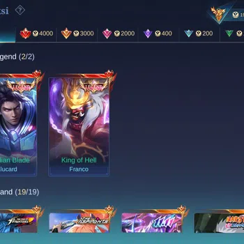 Mobile Legends: Bang Bang Accounts Others Global|Skin 462|MEGA|Legend Alucard+Franco,Asprirant Fanny+Ruby,NB Ling,Kakashi