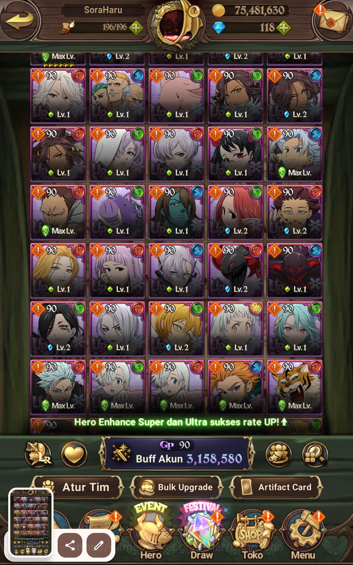 The Seven Deadly Sins: Grand Cross Accounts GLOBAL |3.1M CC|UR Merlin&escanor,Salos,Brunhild,F image 11