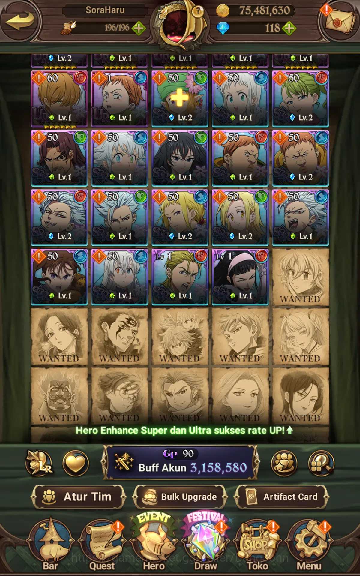 The Seven Deadly Sins: Grand Cross Accounts GLOBAL |3.1M CC|UR Merlin&escanor,Salos,Brunhild,F image 14
