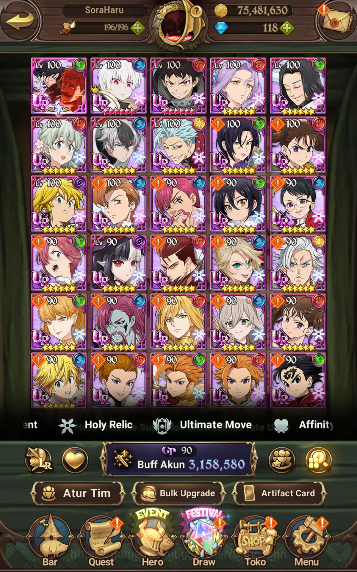 The Seven Deadly Sins: Grand Cross Accounts GLOBAL |3.1M CC|UR Merlin&escanor,Salos,Brunhild,F image 9