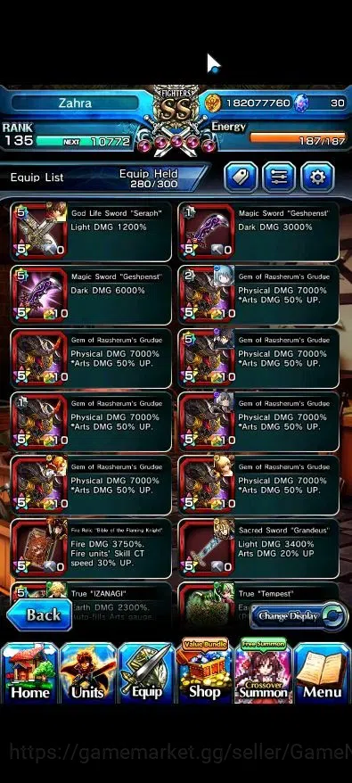 Grand Summoners Accounts End-Game Global|Rank 135|33 Ascend+20TW(Summer Miyu,Sayaka Miki,Shirou Emiya,JAY,Chloe,WaRhERO 14