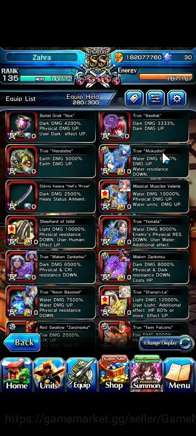 Grand Summoners Accounts End-Game Global|Rank 135|33 Ascend+20TW(Summer Miyu,Sayaka Miki,Shirou Emiya,JAY,Chloe,WaRhERO 16