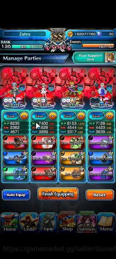 Grand Summoners Accounts End-Game Global|Rank 135|33 Ascend+20TW(Summer Miyu,Sayaka Miki,Shirou Emiya,JAY,Chloe,WaRhERO 4