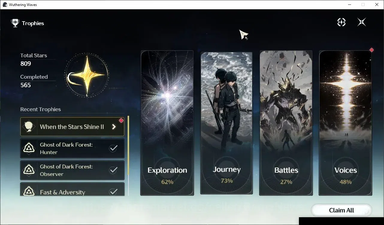 Wuthering Waves Accounts Starter EU|UL 49|5 Limited|DB Lvl 30|(Yangyang:Xuanling,Shorekeeper,Lynae)+Sign Changli,Rebecca |4 14