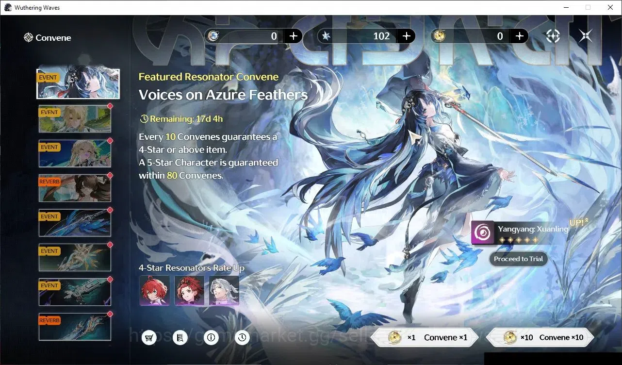 Wuthering Waves Accounts Starter EU|UL 49|5 Limited|DB Lvl 30|(Yangyang:Xuanling,Shorekeeper,Lynae)+Sign Changli,Rebecca |4 15