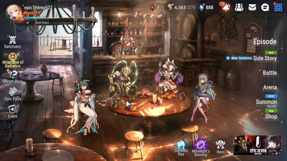 GLOBAL Unverif|New Era|7 ML(E Ilynav,US Choux,B Hwayoung,Etc)+Rinak,AS Flan,Ruiza,Etc|PoH ON|4,5K Energy+81K Stigma|Stove|ES3848 Epic Seven High-End GLOBAL Unverif|New Era|7 ML(E Ilynav,US Choux,B Hw image 1