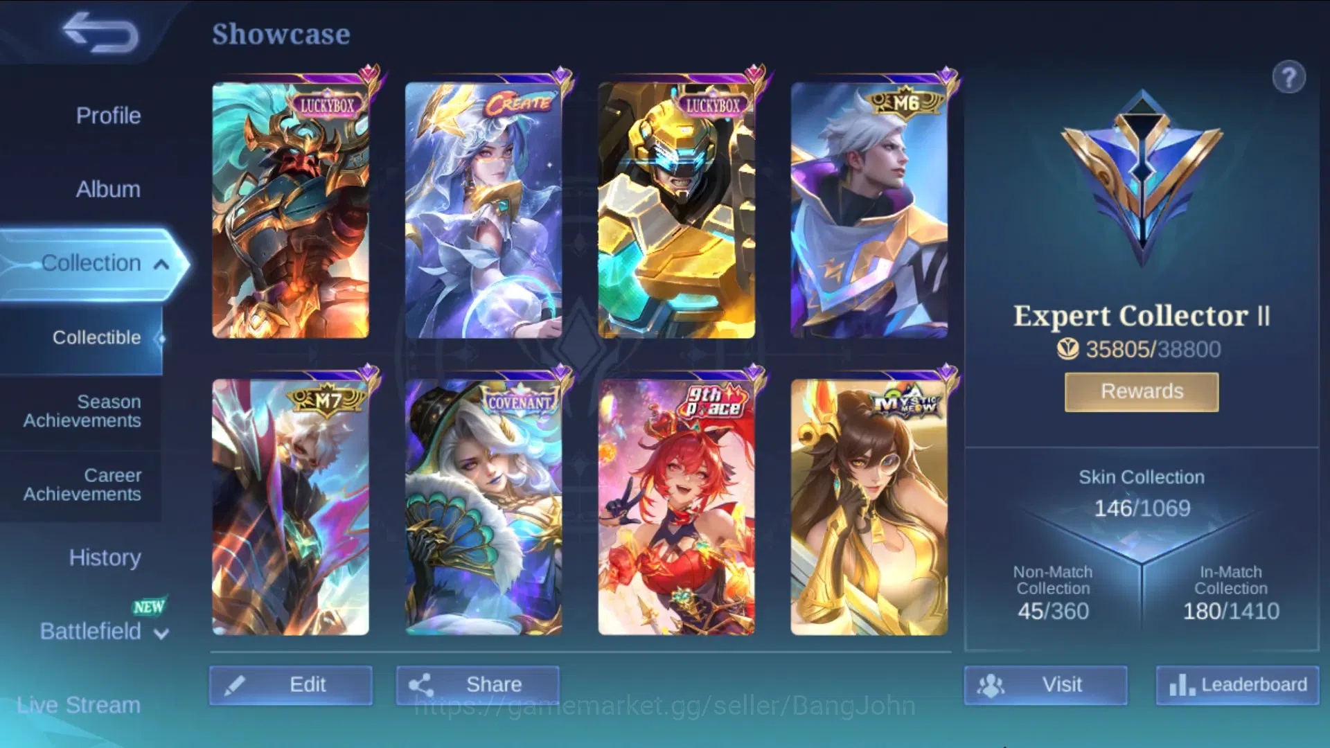 Mobile Legends: Bang Bang Accounts Global Hero 80, Skin 146, Ex Immo | Luckybox Alpha image 2