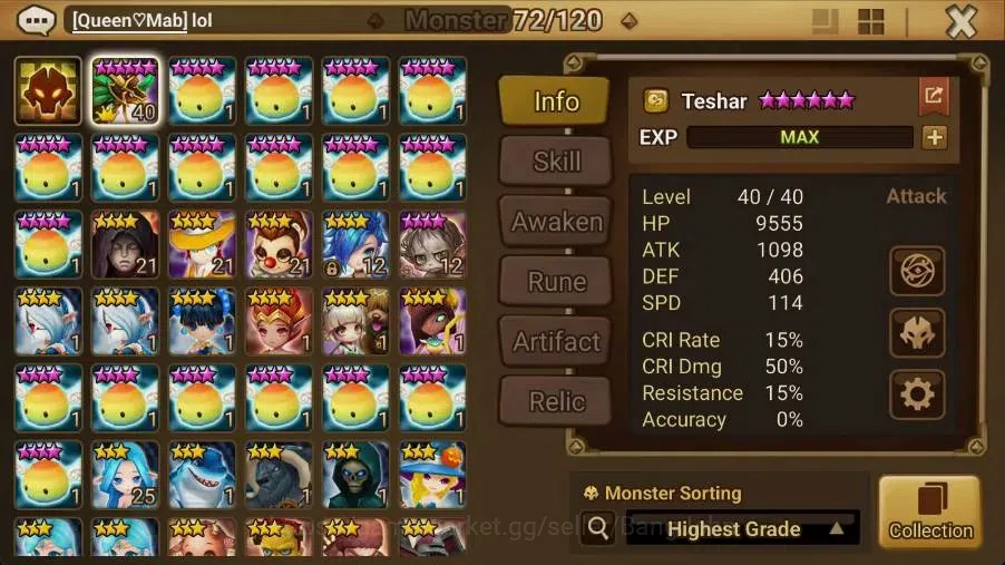 Summoners War: Sky Arena Accounts Starter GLOBAL | NB 5 TESHAR,Starter Gacha 115 12Y+160 11Y Scrool, 3 Legendary All 2