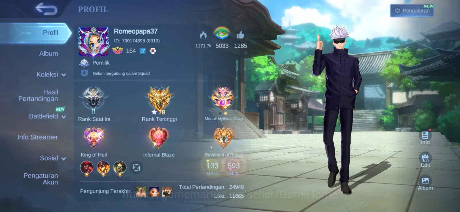 Mobile Legends: Bang Bang Accounts MEGA COLLECTOR 2 / 593 SKINS | 4 LEGENDS: LUNOX, A image 2