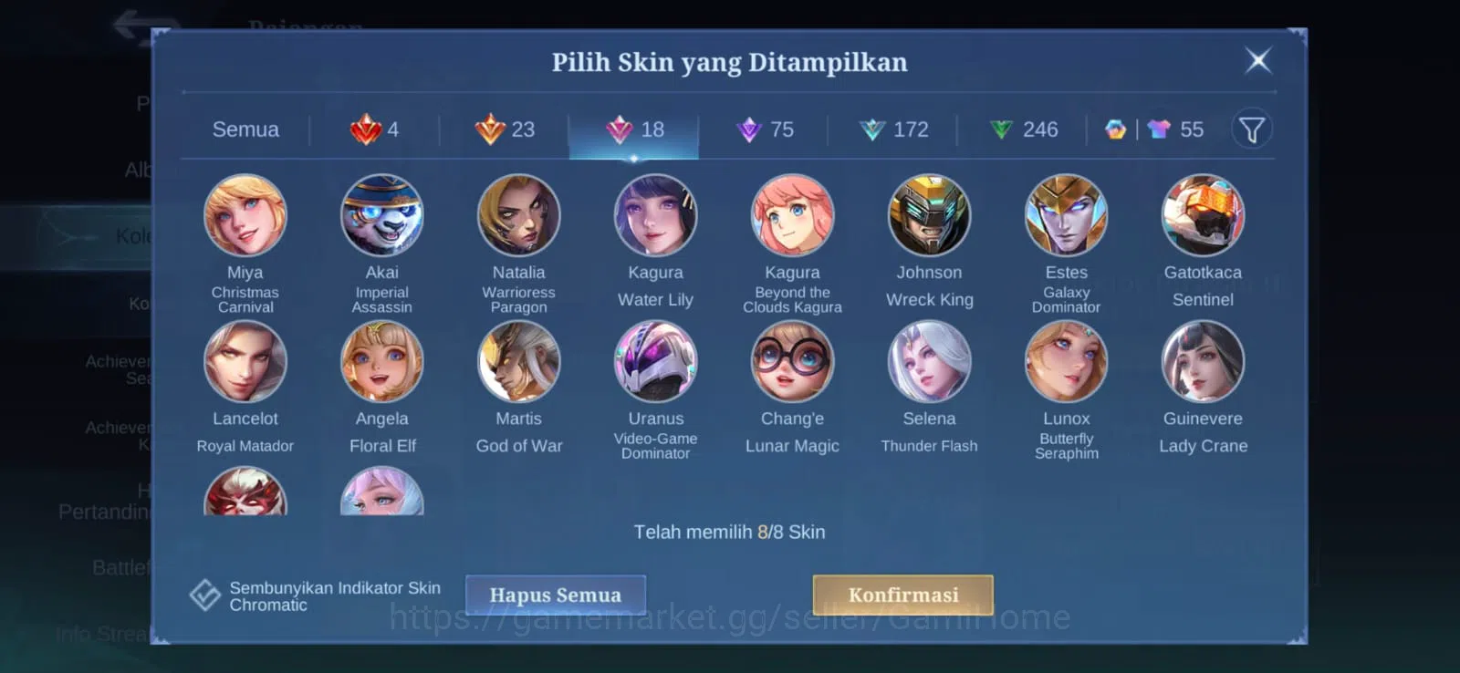 Mobile Legends: Bang Bang Accounts MEGA COLLECTOR 2 / 593 SKINS | 4 LEGENDS: LUNOX, A image 5