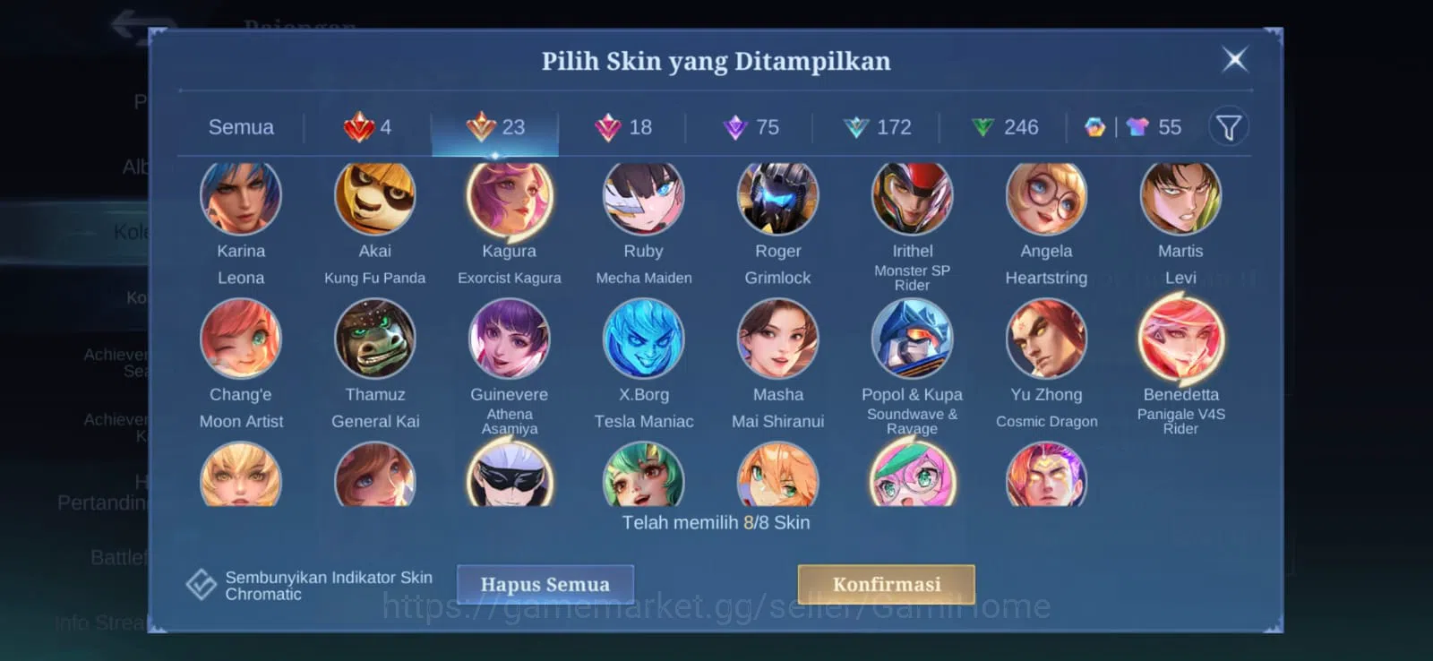 Mobile Legends: Bang Bang Accounts MEGA COLLECTOR 2 / 593 SKINS | 4 LEGENDS: LUNOX, A image 8