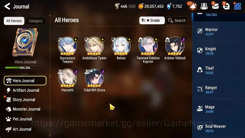Epic Seven Accounts High-End GLOBAL UnVerif|7 ML(TidalR Elvira,Har Seti,Belian,Etc)+AUBE,AUbade,Setsuka,Rinak,Etc|AUTO GB 1