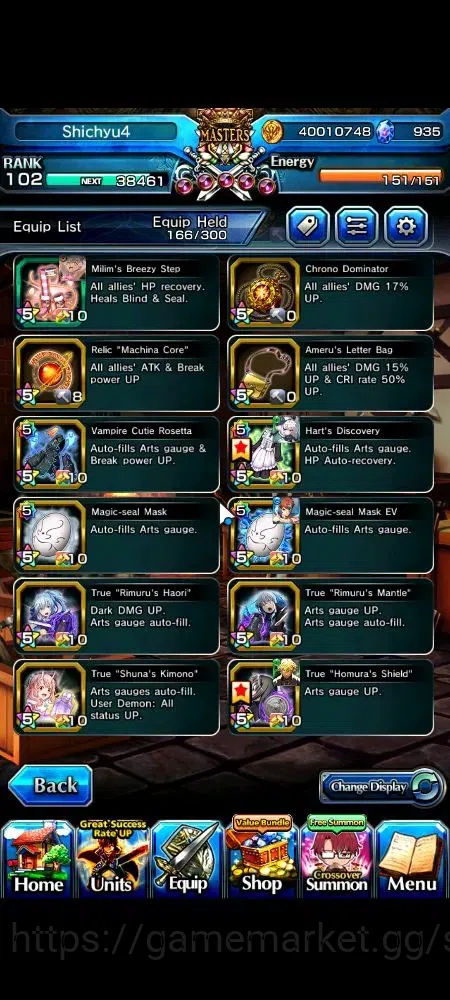 Grand Summoners Accounts Global|Rank 102|935 cc|15 Ascend+3 TW|Emiya+TW,S C image 13