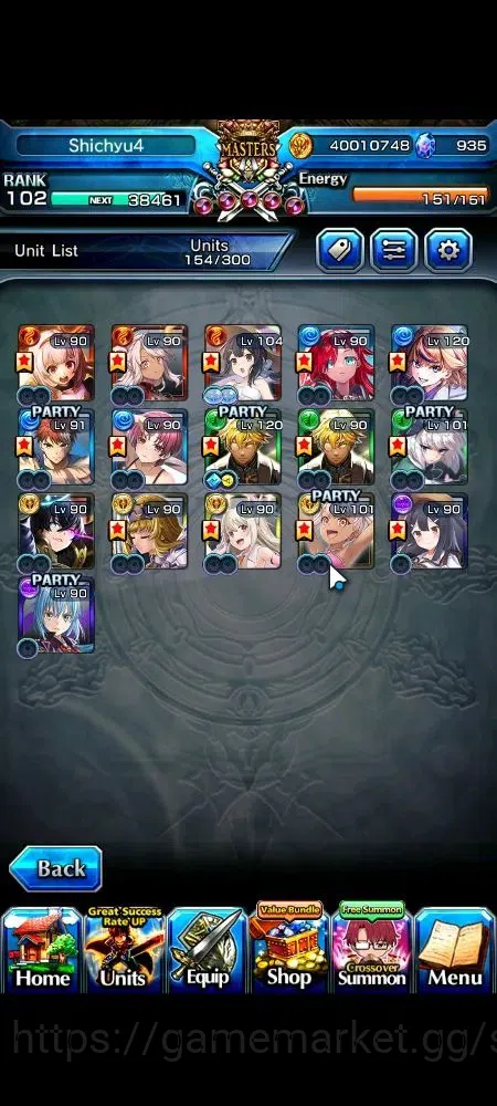 Grand Summoners Accounts Global|Rank 102|935 cc|15 Ascend+3 TW|Emiya+TW,S C image 3