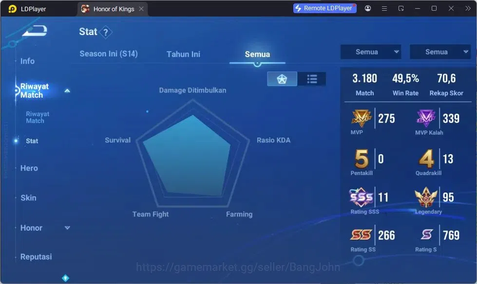 Honor of Kings Accounts GLOBAL|112HR|235SK|Mythic Diochan | Dolia Limited+ image 12