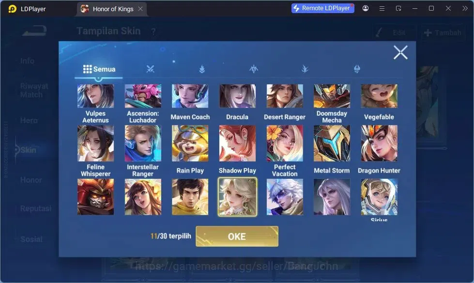 Honor of Kings Accounts GLOBAL|112HR|235SK|Mythic Diochan | Dolia Limited+ image 6