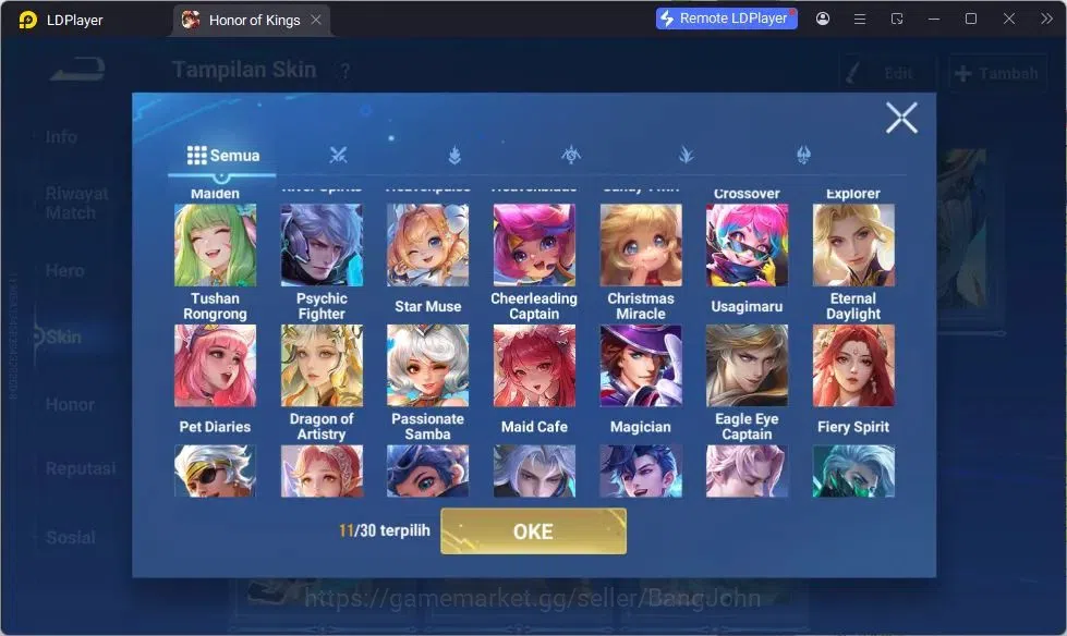 Honor of Kings Accounts GLOBAL|112HR|235SK|Mythic Diochan | Dolia Limited+ image 8