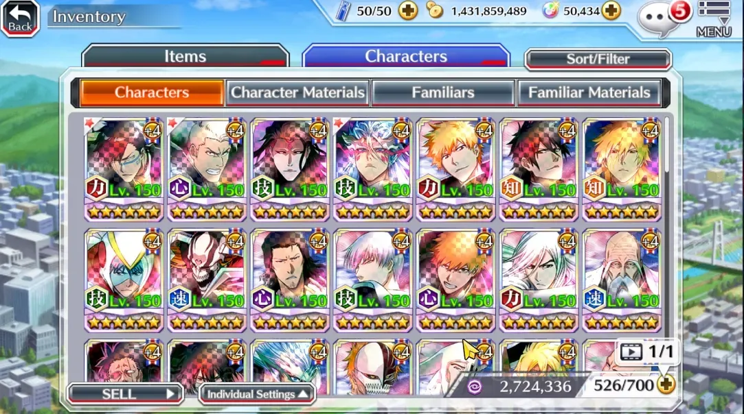 Bleach: Brave Souls Accounts Others Global|50K Orb|TYBW26 Shuhei,Kensei,11th Aizen,GrimJow,2 New Ichigo,10th Ichigo,Crescent 1