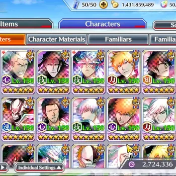 Bleach: Brave Souls Accounts Others Global|50K Orb|TYBW26 Shuhei,Kensei,11th Aizen,GrimJow,2 New Ichigo,10th Ichigo,Crescent