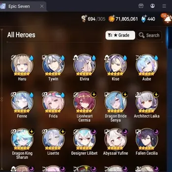 Epic Seven Accounts Limited Hero Global Unverif|15ML (Zio,Lisette,Harsetti,SNYulha,HLua, Etc.)+Collab Haru,Renoa+TMLuluca