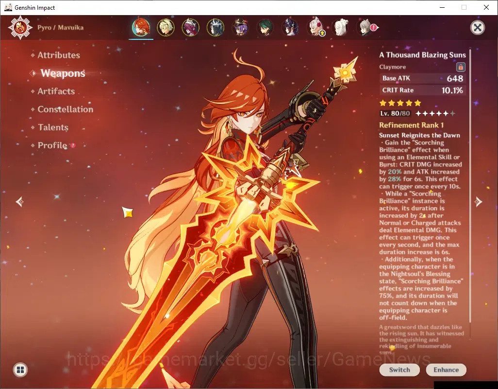 Genshin Impact Accounts ASIA|AR 41|1k Primogem|2 Limited + 2 (*5 Weapon)|M image 4