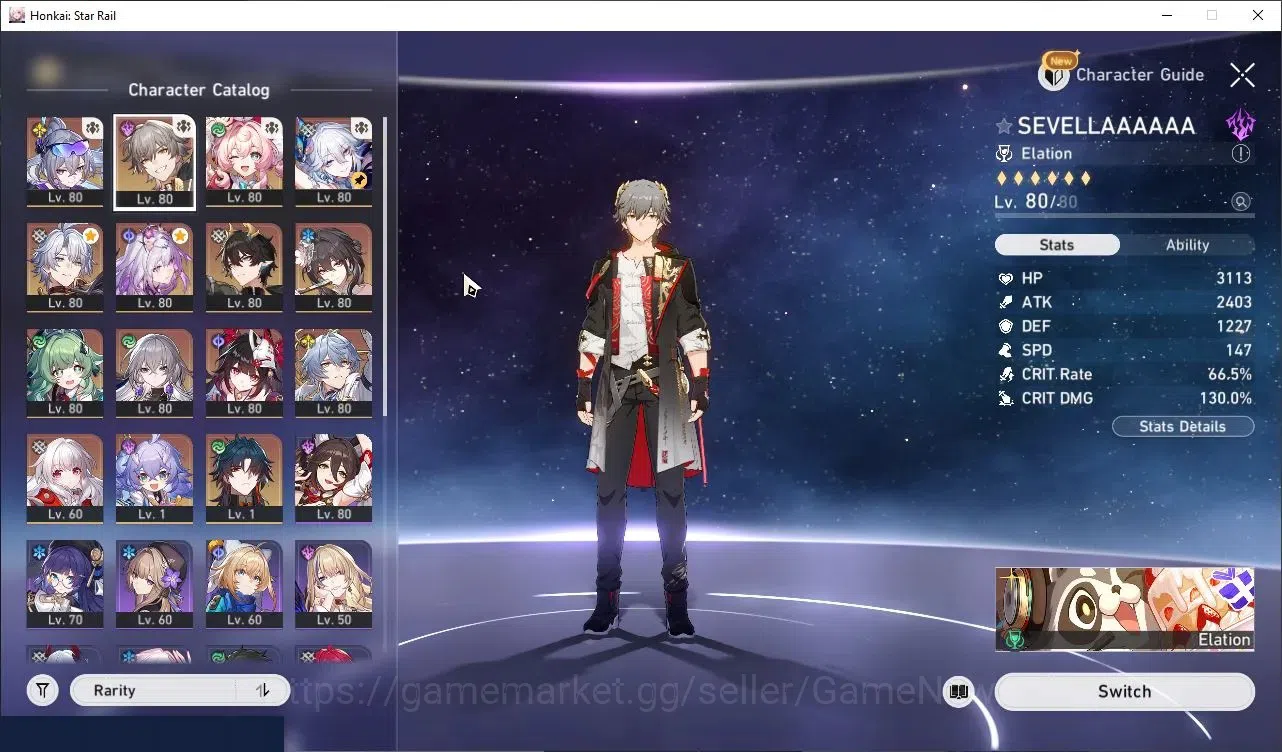 Honkai Star Rail Accounts Others Asia|TL 70|11 Limited|(Phainon,SW LV999)+Sign Castorice,Hyacine,YaoGuang,Sunday,DH 4