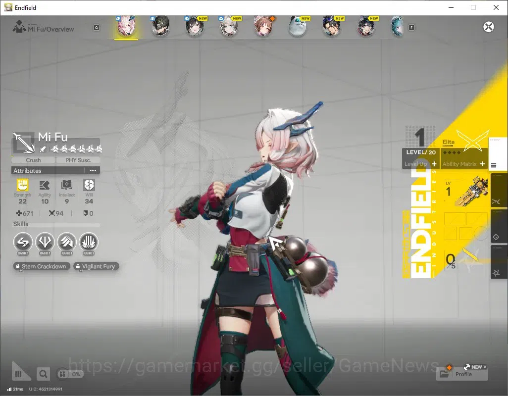 Arknights: Endfield Accounts ASIA|Lv 2|2 SSR (1 Limited) + 2 (*6 Weapon)|Mi Fu| image 2