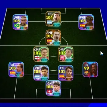 eFootball Accounts Legends & Iconic Players Android|Big Time Andreas Iniesta|Show Time Lamine Yamal,Neymar Jr,Marc
