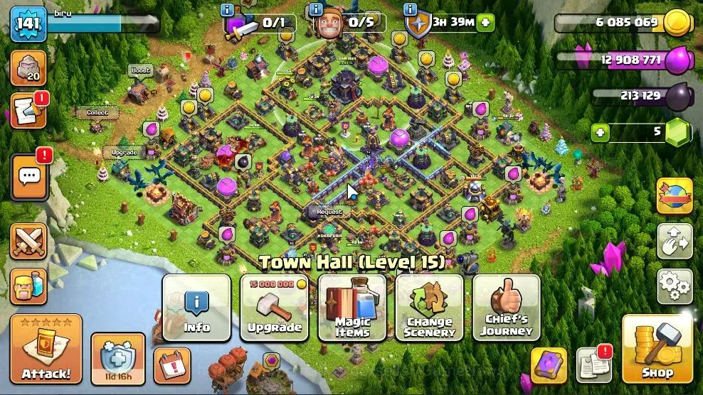 Clash of Clans Accounts High-End LV 141 TH 15-BH 8|HH 9|Limited Skin BK,MP,RC|BK 61,AQ 78,GW 42,MP 32,RC 30,DD 6|BM 7/BC 1