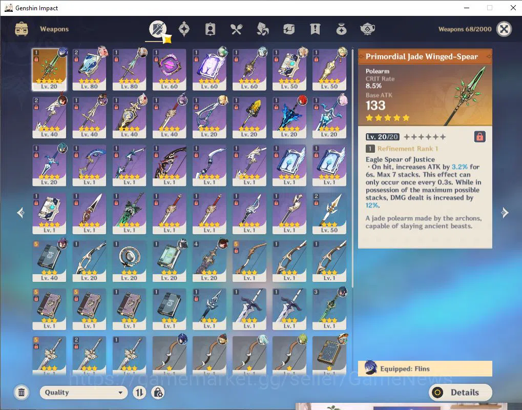Genshin Impact Accounts ASIA|AR 55|4 Limited +1(*5Weapon)| [Varesa,Durin,F image 4