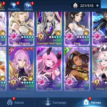 Mobile Legends: Adventure Accounts Global 705xx|Lv.192|5703M Power|Camp 79-15|Vip 10|11 Nexus|82 Awaken|13 UR |8 Epic|8,941