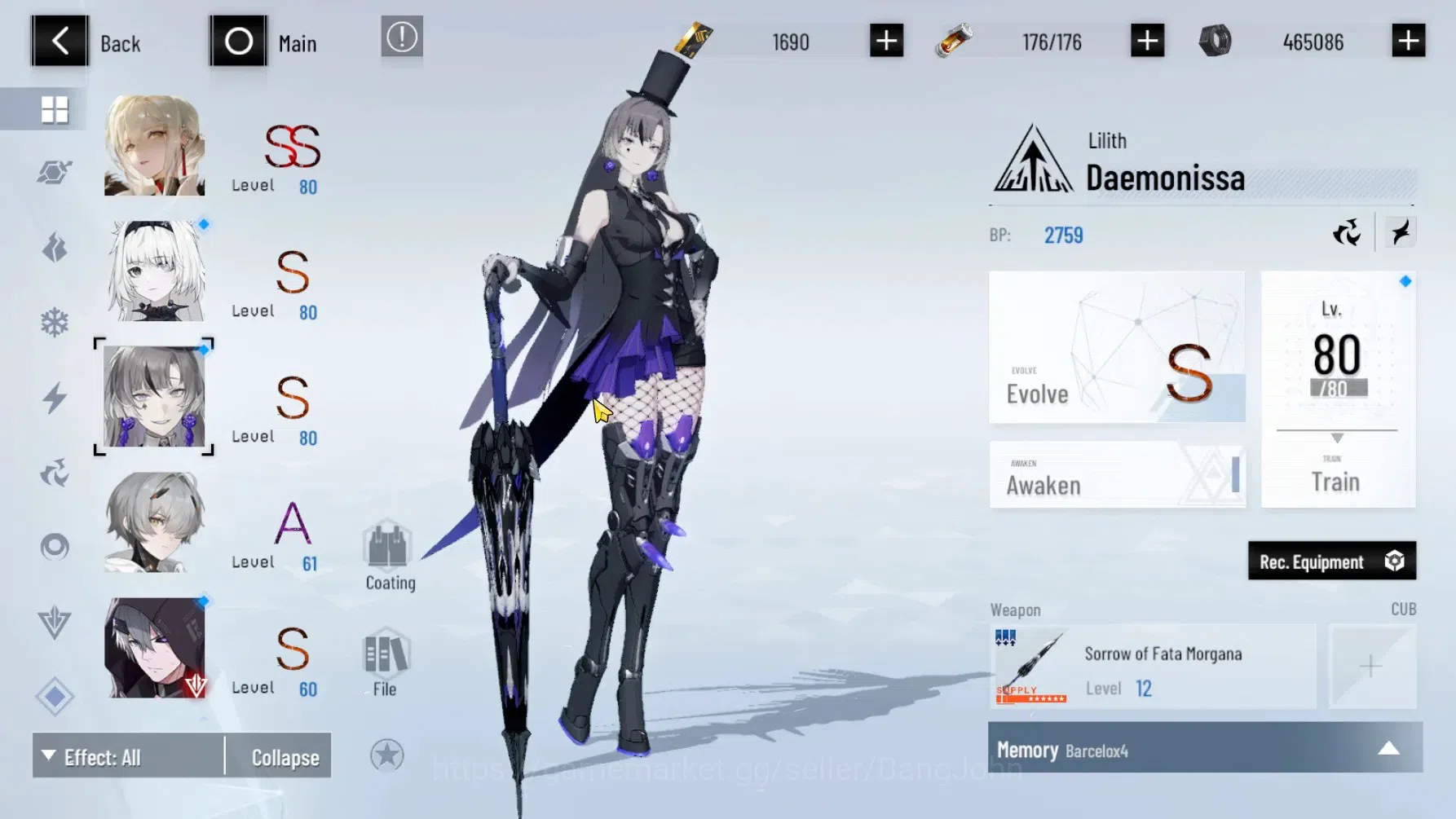Punishing: Gray Raven Accounts ASIA | Lv.65|(SS Lucia CW Lv 80 ,S Lilith D Lv 80) image 4