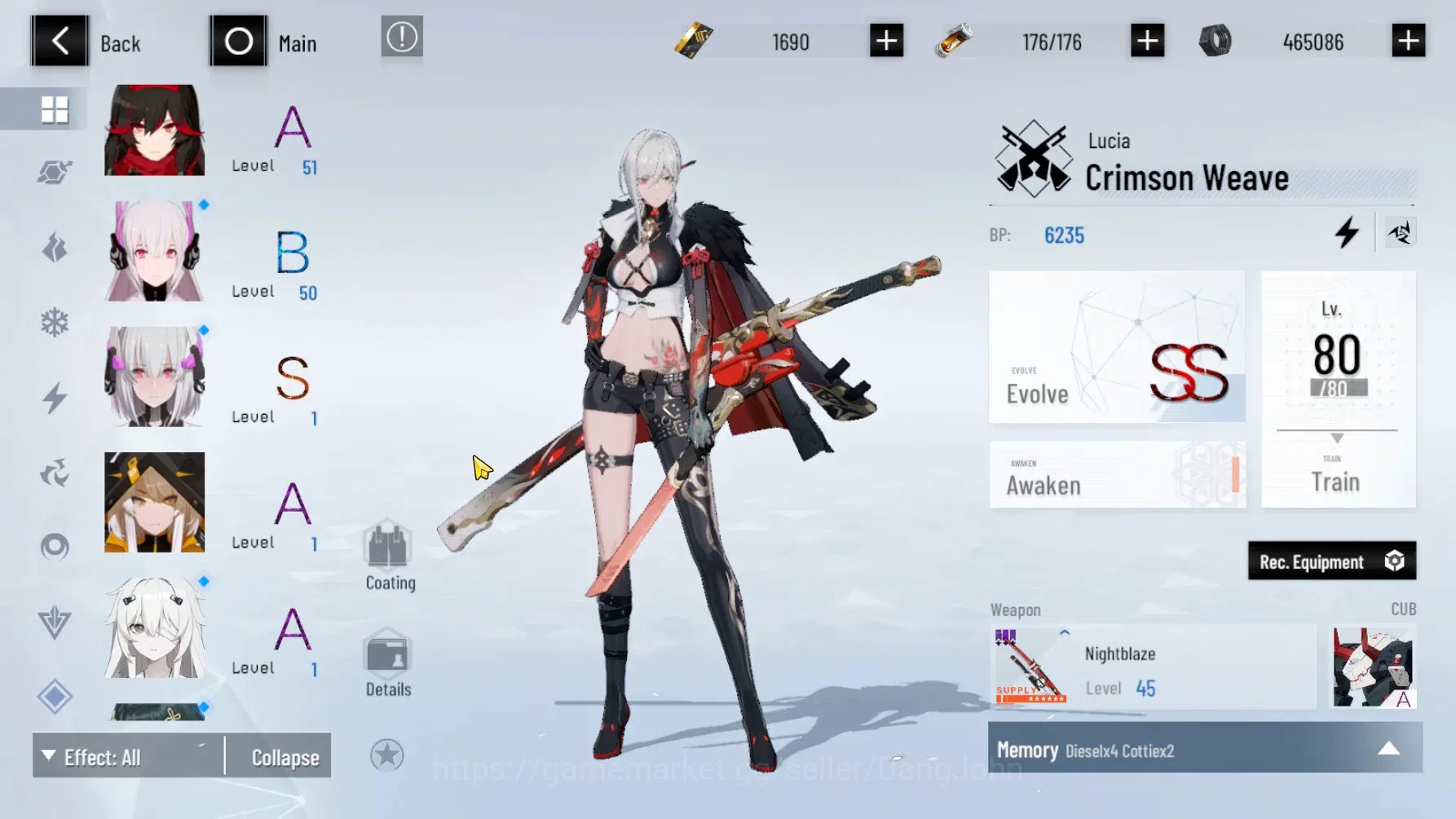 Punishing: Gray Raven Accounts ASIA | Lv.65|(SS Lucia CW Lv 80 ,S Lilith D Lv 80) image 5
