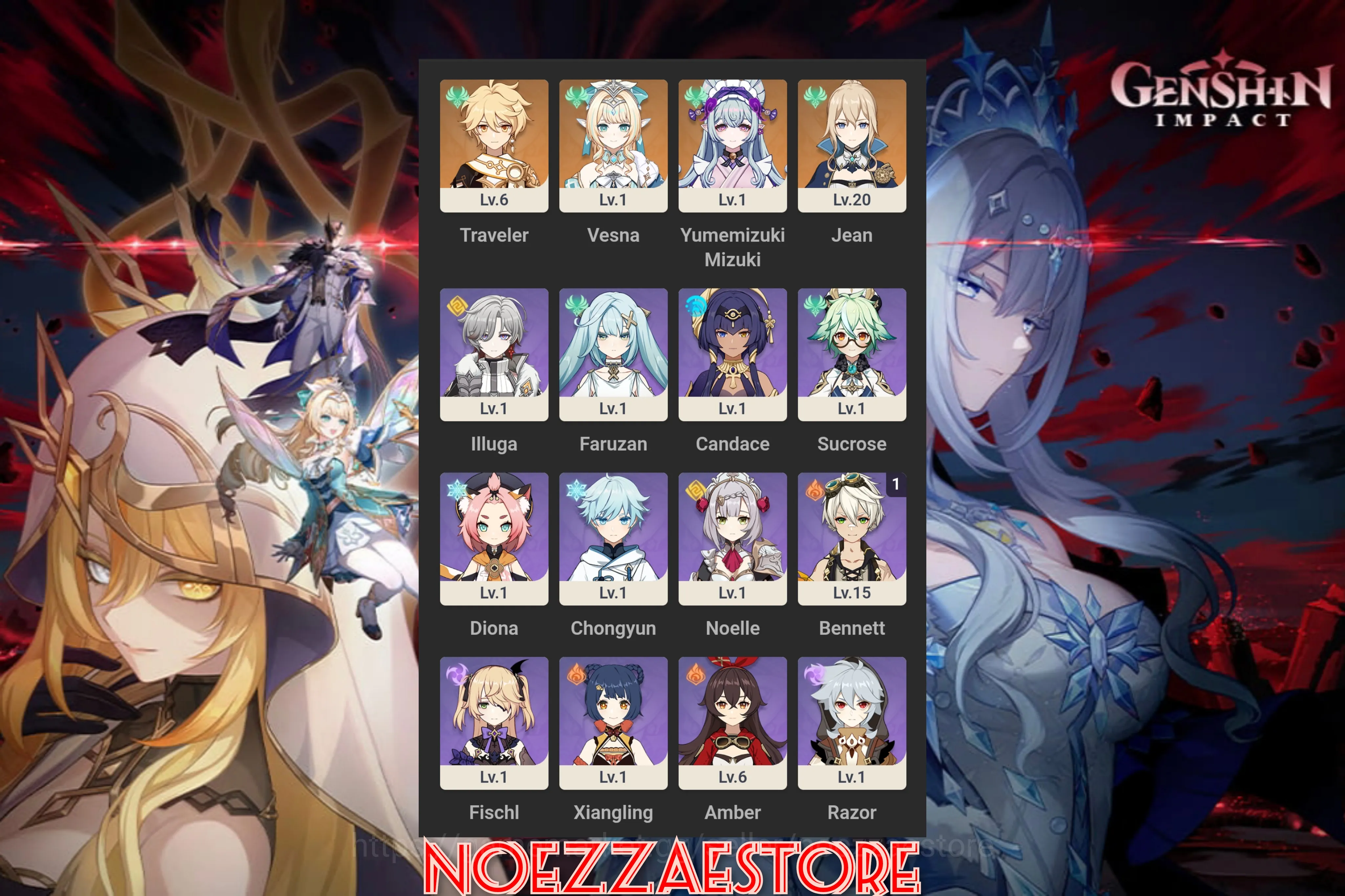 Genshin Impact Accounts Starter ASIA Starter AR10 | Vesna + Mizuki + Jean + Male Traveler 1