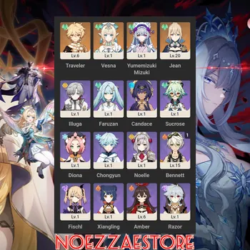 Genshin Impact Accounts Starter ASIA Starter AR10 | Vesna + Mizuki + Jean + Male Traveler