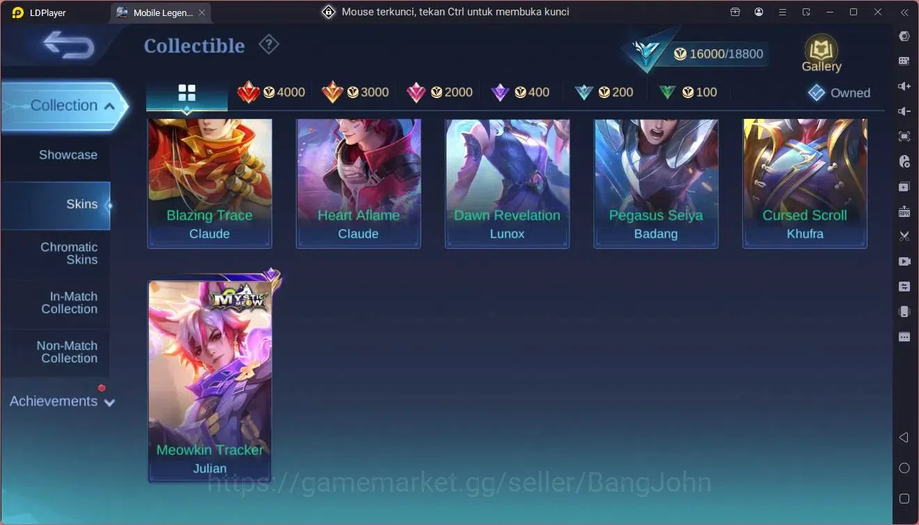 Mobile Legends: Bang Bang Accounts Global|Hero 71|Skin 87|Seasoned|Meowkion Julian|Va image 9