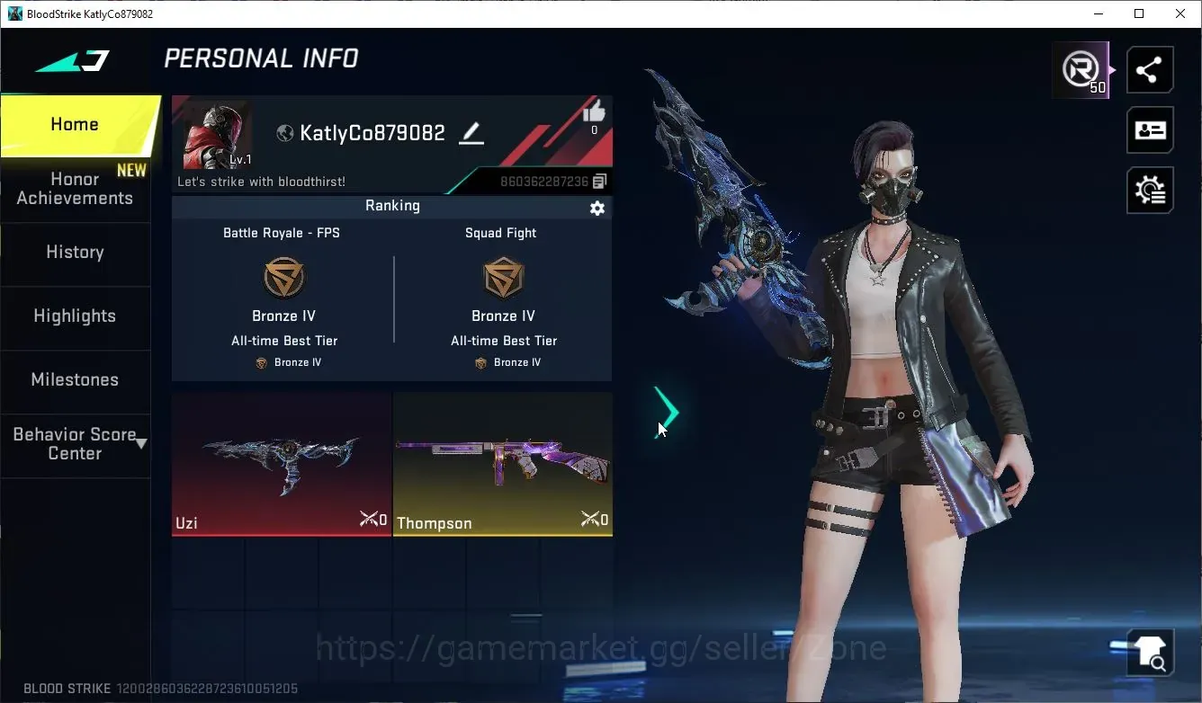 Blood Strike Accounts Others ASIA|1 ETERNAL: UZI | |1 LEGENDARY: TOMPSON ||CHEK SS|| LogNetEase(BS1197Z ) 1