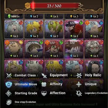 The Seven Deadly Sins: Grand Cross Accounts Endgame Asia|4.8M Power |722 Diamonds |8LR,8UR (Nemesis 6/6, Elizabeth,menor