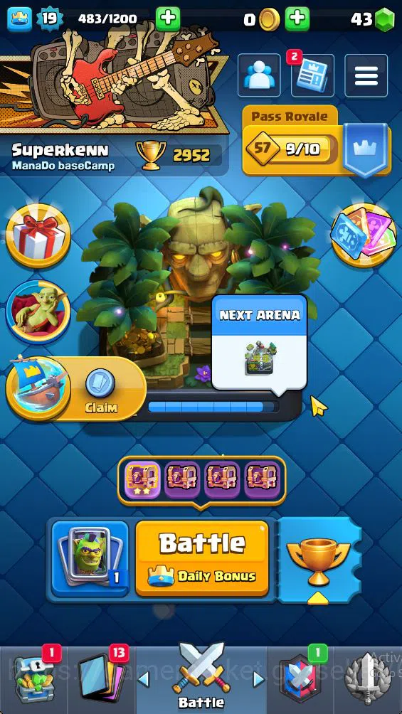 Lv 19|Trophy 2952|KTL 8|Limited Skin|Card 51| 2 EVO 12 Legendary 10 Epic 21 Rare 20 Common |Take Email(CR1414) Clash Royale Starter Lv 19|Trophy 2952|KTL 8|Limited Skin|Card 51| 2 EV image 1